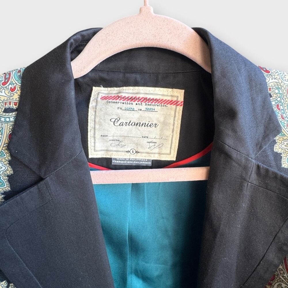 Anthropologie Cartonnier paisley print blazer jacket, size 4 - Picture 3 of 9